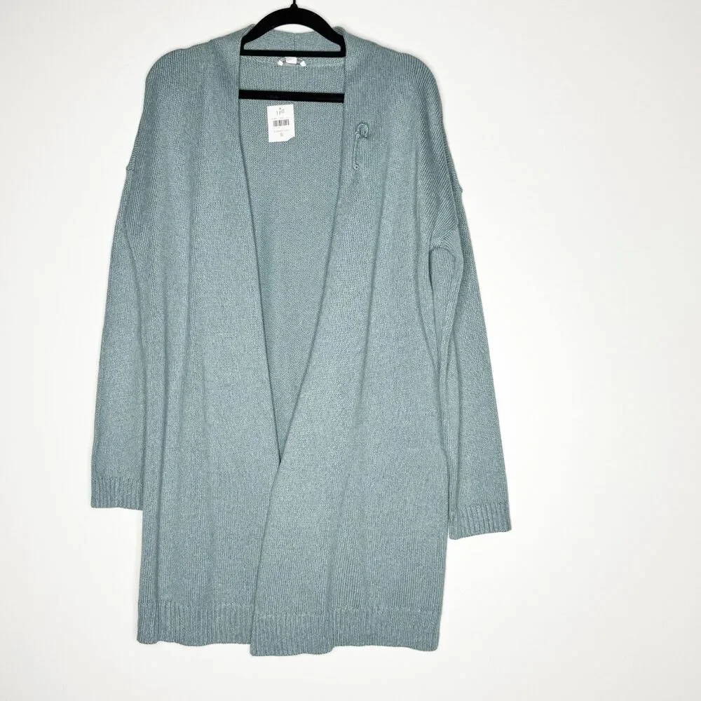 NEW J.Jill Pure Jill Rib Cardigan Knit Safety Pin Closure Women's Size Small